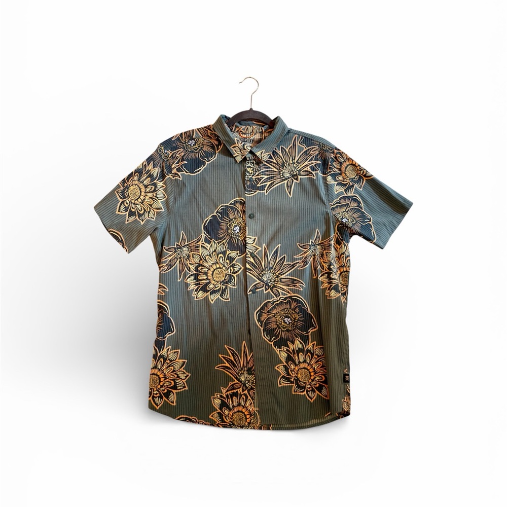 Roark Olive Floral Button Down Shirt